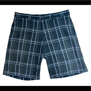 PGA Tour Golf Shorts Black Plaid Size 34
